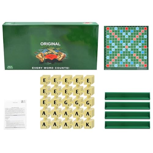 CRGANGZY Kreatives Scrabble Englisch Alphabet Wortspiel, Mini Reise Scrabble Brettspiel, Pädagogisches Buchstabier- & Lesespiel for Kinder im Vorschulalter, Familienspielzeug, 2-4 Spieler-Large von CRGANGZY