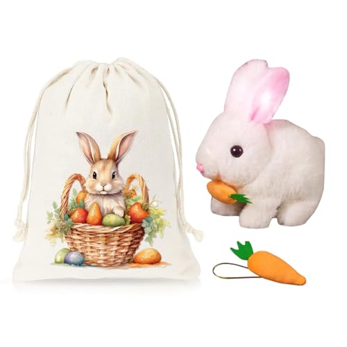 CRGANGZY Realistic Bunny Toy O Ster-Plüschkaninchen mit Geräuschen Bewegungen Häschenspielzeug mit Karotte interaktives elektronisches Kaninchen-Haustier for Kinder Osterdekorat CRGANGZY Realistic Bunny Toy O Ster-Plüschkaninchen mit Geräuschen Bewegungen Häschenspielzeug mit Karotte interaktives elektronisches Kaninchen-Haustier for Kinder Osterdekorat von CRGANGZY