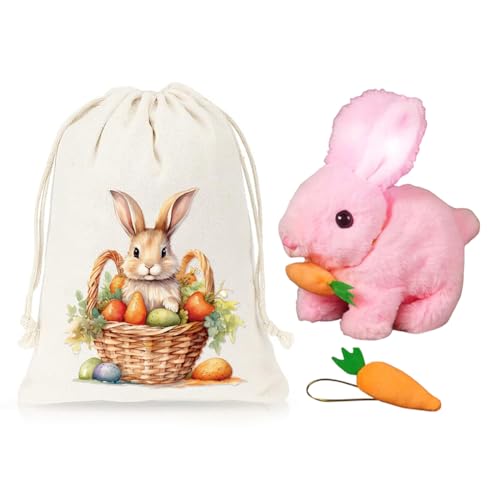 CRGANGZY Realistic Bunny Toy O Ster-Plüschkaninchen mit Geräuschen Bewegungen Häschenspielzeug mit Karotte interaktives elektronisches Kaninchen-Haustier for Kinder Osterdekorat CRGANGZY Realistic Bunny Toy O Ster-Plüschkaninchen mit Geräuschen Bewegungen Häschenspielzeug mit Karotte interaktives elektronisches Kaninchen-Haustier for Kinder Osterdekorat von CRGANGZY