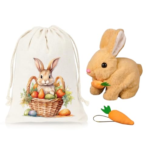 CRGANGZY Realistic Bunny Toy O Ster-Plüschkaninchen mit Geräuschen Bewegungen Häschenspielzeug mit Karotte interaktives elektronisches Kaninchen-Haustier for Kinder Osterdekorat CRGANGZY Realistic Bunny Toy O Ster-Plüschkaninchen mit Geräuschen Bewegungen Häschenspielzeug mit Karotte interaktives elektronisches Kaninchen-Haustier for Kinder Osterdekorat von CRGANGZY