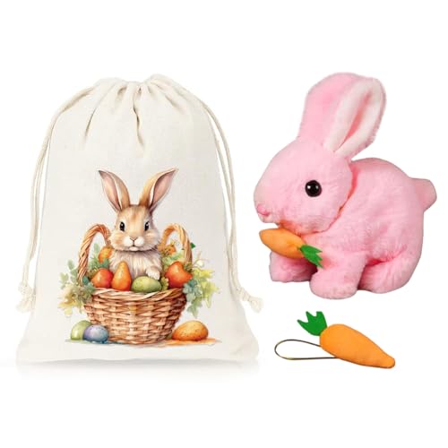 CRGANGZY Realistic Bunny Toy O Ster-Plüschkaninchen mit Geräuschen Bewegungen Häschenspielzeug mit Karotte interaktives elektronisches Kaninchen-Haustier for Kinder Osterdekorat CRGANGZY Realistic Bunny Toy O Ster-Plüschkaninchen mit Geräuschen Bewegungen Häschenspielzeug mit Karotte interaktives elektronisches Kaninchen-Haustier for Kinder Osterdekorat von CRGANGZY