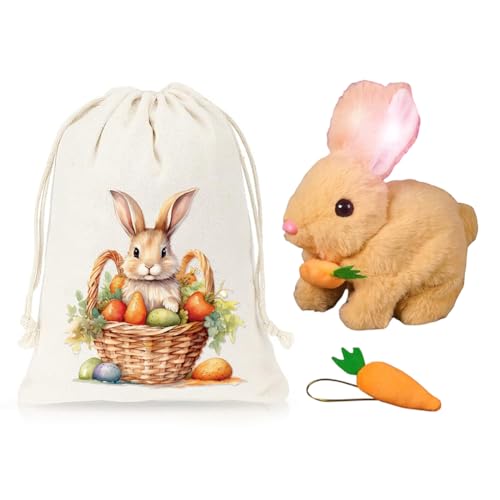 CRGANGZY Realistic Bunny Toy O Ster-Plüschkaninchen mit Geräuschen Bewegungen Häschenspielzeug mit Karotte interaktives elektronisches Kaninchen-Haustier for Kinder Osterdekorat CRGANGZY Realistic Bunny Toy O Ster-Plüschkaninchen mit Geräuschen Bewegungen Häschenspielzeug mit Karotte interaktives elektronisches Kaninchen-Haustier for Kinder Osterdekorat von CRGANGZY