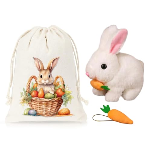 CRGANGZY Realistic Bunny Toy O Ster-Plüschkaninchen mit Geräuschen Bewegungen Häschenspielzeug mit Karotte interaktives elektronisches Kaninchen-Haustier for Kinder Osterdekorat CRGANGZY Realistic Bunny Toy O Ster-Plüschkaninchen mit Geräuschen Bewegungen Häschenspielzeug mit Karotte interaktives elektronisches Kaninchen-Haustier for Kinder Osterdekorat von CRGANGZY