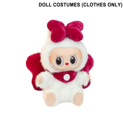 CRGANGZY Schleifenmuster Kleidungsset for Puppen, Maßgeschneiderte Kleidungsstücke mit Bezaubernder Schleife, Perfekt for Pop Mart Plüschtiere und Sammlerfiguren-Rosenrot CRGANGZY Schleifenmuster Kleidungsset for Puppen, Maßgeschneiderte Kleidungsstücke mit Bezaubernder Schleife, Perfekt for Pop Mart Plüschtiere und Sammlerfiguren-Rosenrot von CRGANGZY