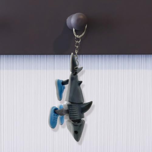 CRGANGZY Tung Tung-Tung Tung Sahur Figur 3D-gedruckte lustige Hai-Figur tralalerotralala humorvolle Raubtierfigur 3D-gedrucktes Tiermodell dekoratives Schreibtischornament von CRGANGZY