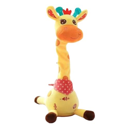 CRGANGZY Weiches Giraffe gefülltes Spielzeug mit LED Schöne Gesangsgiraffe Plüschspielzeugtanzpuppe (wiederaufladbar) von CRGANGZY