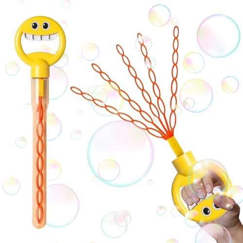 CrGangzy 32 Loch lächelnde Gesichtsblasenstab, 32 Loch lächelnde Gesichtsblasenhersteller mit 5 Krallen, 5 Klauen lächelnde Bubble -Stick, Bubble -Zauberstab Outdoor -Spielzeug for Kinder, B von CRGANGZY