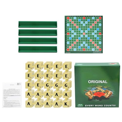 Kreatives Scrabble Englisch Alphabet Wortspiel, Mini Reise Scrabble Brettspiel, Pädagogisches Buchstabier- & Lesespiel for Kinder im Vorschulalter, Familienspielzeug, 2-4 Spieler-Small von CRGANGZY