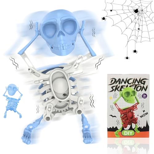 Tanzender und Schaukelnder Totenkopf Spielzeug,3D Schaukel-Skelett mit Federmechanismus for den Schreibtisch, Wippender Uhrwerk-Schädel, Kreativer Stressabbau, Lustiges Geschenk und Deko for Halloween von CRGANGZY