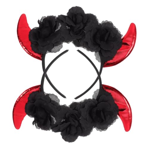 CRILSTYLEO 2 Stück Halloween Teufelshörner Haarreif Einzigartiges Kopfschmuck Design für Halloween Feiern Haarband mit Feiner Verarbeitung und Spooky Stil von CRILSTYLEO