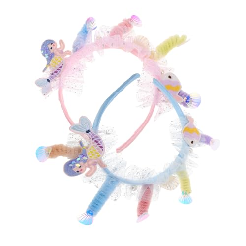 CRILSTYLEO 2 Stück Teiliges Glitzer Haarband für Mädchen Unterwasser Thema Haaraccessoires und Blau für Geburtstagsfeiern und Mermaids Fan Dekorationen von CRILSTYLEO