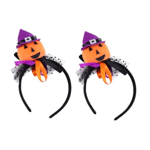 CRILSTYLEO 2 Stück Teiliges Halloween Haarreif mit Kürbis und Spinnenmuster Lustige Kopfbedeckung für Erwachsene und Dekorativer Haarschmuck für Halloween Festival und Kostümparty von CRILSTYLEO