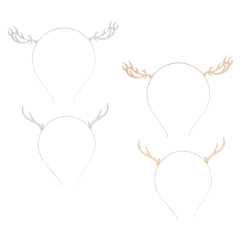 CRILSTYLEO 4stücke Haarreif Aus Geweih Für Weihnachten Schickes Stirnband Aus Legierung Haarreifen-ornament Haarschmuck Für Mädchen Haarreifen Mit Weihnachtsdeko von CRILSTYLEO