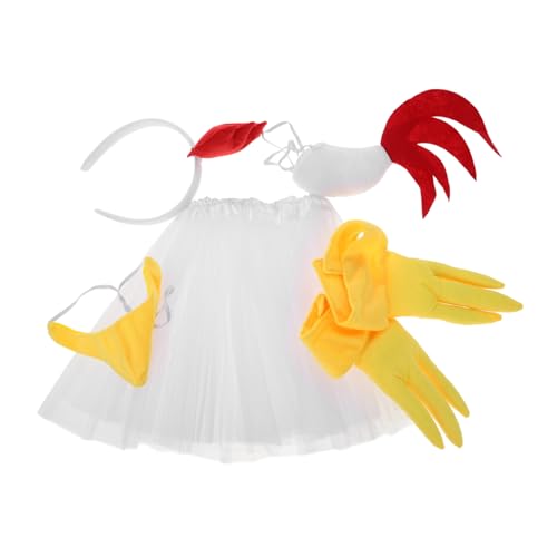 CRILSTYLEO 6-teiliges -set – Hühner-stirnband Requisite Handschuhe Tutu-rock Für Damen-festival- Und Party-verkleidungen CRILSTYLEO 6-teiliges -set – Hühner-stirnband Requisite Handschuhe Tutu-rock Für Damen-festival- Und Party-verkleidungen von CRILSTYLEO