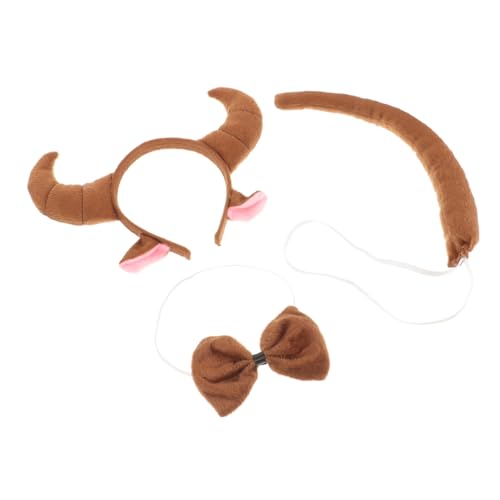 CRILSTYLEO Gelbes Stirnband Aus Ochsenhornstoff Mit Halloween-make-up-requisiten Für Mädchen Ochsenhorn-muster von CRILSTYLEO