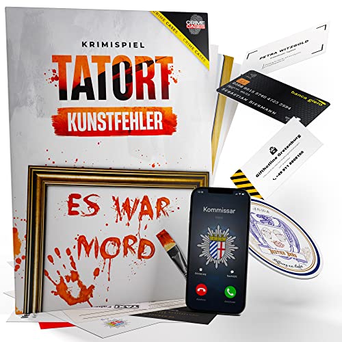 CRIMECASES Krimispiel für Erwachsene - Tatort: Kunstfehler I Krimispiele für Zuhause für 1-6 Personen I Mordfall lösen Spiel ab 14 Jahren I Fallakte lösen von CRIMECASES