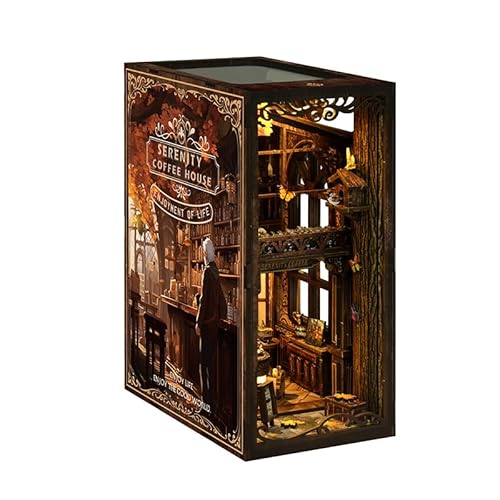 Book Nook Kit für Erwachsene - CRIOLPO DIY Miniatur Haus Holzpuzzle 3D Puppenhaus - Buchstütze für Bücherregal Deko mit Led Licht Kreatives Geschenk für Leser Book Nook Kit für Erwachsene - CRIOLPO DIY Miniatur Haus Holzpuzzle 3D Puppenhaus - Buchstütze für Bücherregal Deko mit Led Licht Kreatives Geschenk für Leser von CRIOLPO