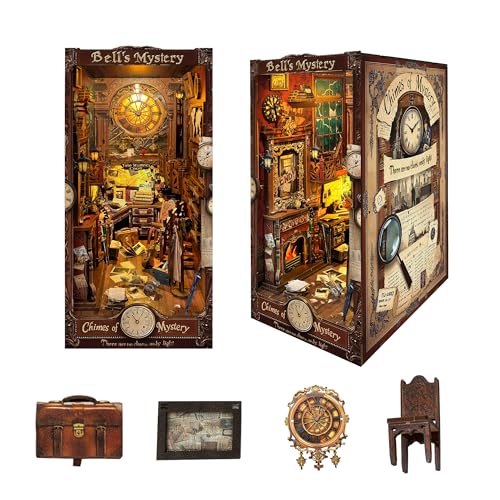 Book Nook Kit für Erwachsene - CRIOLPO DIY Miniatur Haus Holzpuzzle 3D Puppenhaus - Buchstütze für Bücherregal Deko mit Led Licht Kreatives Geschenk für Leser Book Nook Kit für Erwachsene - CRIOLPO DIY Miniatur Haus Holzpuzzle 3D Puppenhaus - Buchstütze für Bücherregal Deko mit Led Licht Kreatives Geschenk für Leser von CRIOLPO