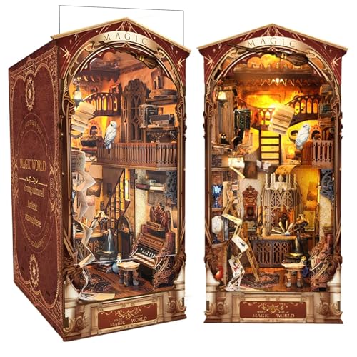 CRIOLPO Book Nook Kit-DIY Puppenhaus Holz Miniatur Haus Kit, Buch Ecke Miniatur Kit für Erwachsene Teens, 3D Holzpuzzle Bücherecke Bücherregaleinsatz Kits mit Sensor Led Licht CRIOLPO Book Nook Kit-DIY Puppenhaus Holz Miniatur Haus Kit, Buch Ecke Miniatur Kit für Erwachsene Teens, 3D Holzpuzzle Bücherecke Bücherregaleinsatz Kits mit Sensor Led Licht von CRIOLPO
