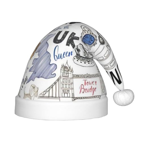 CRJSYCBYB I Love London bedruckte Weihnachtsmütze für Kinder, Glitzer-Hut, leuchtende Weihnachtsmütze CRJSYCBYB I Love London bedruckte Weihnachtsmütze für Kinder, Glitzer-Hut, leuchtende Weihnachtsmütze von CRJSYCBYB