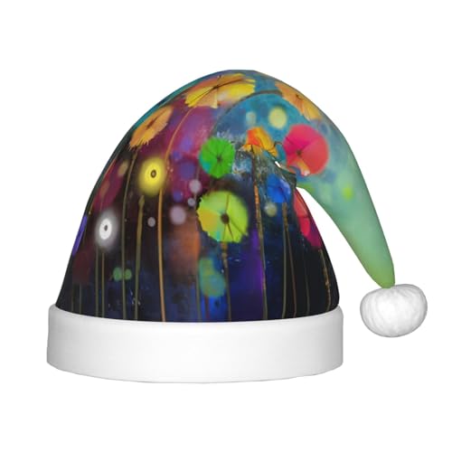 CRJSYCBYB Weihnachtsmütze für Kinder, abstrakter Stil, bunte Blumen, glitzernd, leuchtende Weihnachtsmütze CRJSYCBYB Weihnachtsmütze für Kinder, abstrakter Stil, bunte Blumen, glitzernd, leuchtende Weihnachtsmütze von CRJSYCBYB