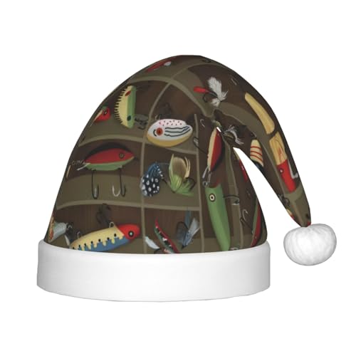 CRJSYCBYB Weihnachtsmütze im Fischköder-Stil, bedruckt, für Kinder, Glitzer-Hut, leuchtende Weihnachtsmütze CRJSYCBYB Weihnachtsmütze im Fischköder-Stil, bedruckt, für Kinder, Glitzer-Hut, leuchtende Weihnachtsmütze von CRJSYCBYB