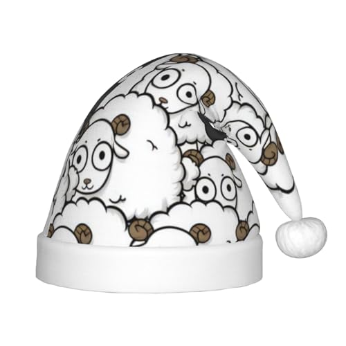 CRJSYCBYB Weihnachtsmütze mit Cartoon-Motiv, schwarz-weißes Schaf, für Kinder, glitzernd, leuchtende Weihnachtsmütze CRJSYCBYB Weihnachtsmütze mit Cartoon-Motiv, schwarz-weißes Schaf, für Kinder, glitzernd, leuchtende Weihnachtsmütze von CRJSYCBYB