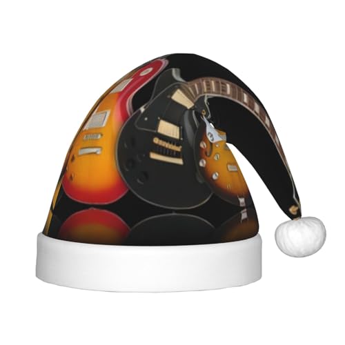 CRJSYCBYB Weihnachtsmütze mit E-Gitarre, bedruckt, für Kinder, Glitzer-Hut, leuchtende Weihnachtsmütze CRJSYCBYB Weihnachtsmütze mit E-Gitarre, bedruckt, für Kinder, Glitzer-Hut, leuchtende Weihnachtsmütze von CRJSYCBYB