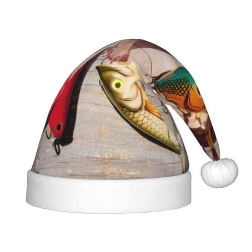 CRJSYCBYB Weihnachtsmütze mit Fischköder, bedruckt, für Kinder, Glitzer-Hut, leuchtende Weihnachtsmütze CRJSYCBYB Weihnachtsmütze mit Fischköder, bedruckt, für Kinder, Glitzer-Hut, leuchtende Weihnachtsmütze von CRJSYCBYB