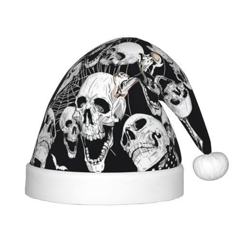 CRJSYCBYB Weihnachtsmütze mit Totenkopf-Hintergrund, bedruckt, für Kinder, Glitzer-Hut, leuchtende Weihnachtsmütze CRJSYCBYB Weihnachtsmütze mit Totenkopf-Hintergrund, bedruckt, für Kinder, Glitzer-Hut, leuchtende Weihnachtsmütze von CRJSYCBYB