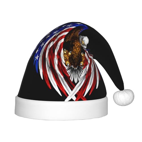CRJSYCBYB Weihnachtsmütze mit USA-Flagge, Patriotischer Adler, bedruckt, für Kinder, Glitzer-Hut, leuchtende Weihnachtsmütze CRJSYCBYB Weihnachtsmütze mit USA-Flagge, Patriotischer Adler, bedruckt, für Kinder, Glitzer-Hut, leuchtende Weihnachtsmütze von CRJSYCBYB