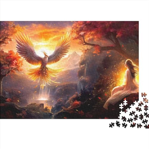 500-teiliges Puzzle für Erwachsene, 500-teiliges Phoenix-Puzzle für Jugendliche, Holzbrett-Puzzle, Spielzeug, Denkspiel, 500 Stück (52 x 38 cm) von CRJUS
