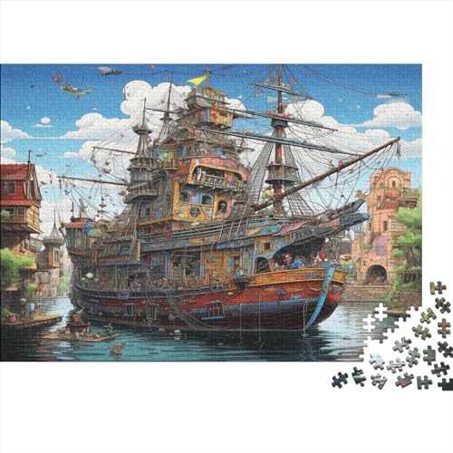Cartoon-Boot-Puzzle, 1000 Teile, lustiges Spielzeug für Erwachsene, Denkspiel, Spielzeug, Bildungsspiel, hochwertig und langlebig, 1000 Teile (75 x 50 cm) von CRJUS