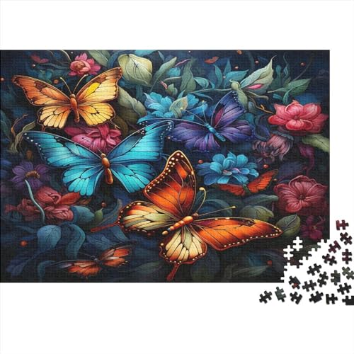 Puzzle mit bunten Schmetterlingen, 1000 Teile, für Erwachsene, lustiges Spielzeug, Intellektuelles Spiel, Bildungsspiel, Entspannung und Intelligenz, 1000 Teile (75 x 50 cm) von CRJUS