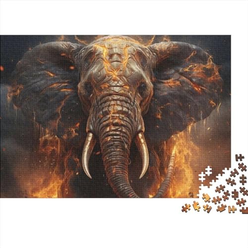 Puzzles 1000 Teile, Elefanten-Puzzles für Erwachsene, kreative Holzpuzzles, Puzzles für Teenager, Geschenke, 1000 Stück (75 x 50 cm) von CRJUS
