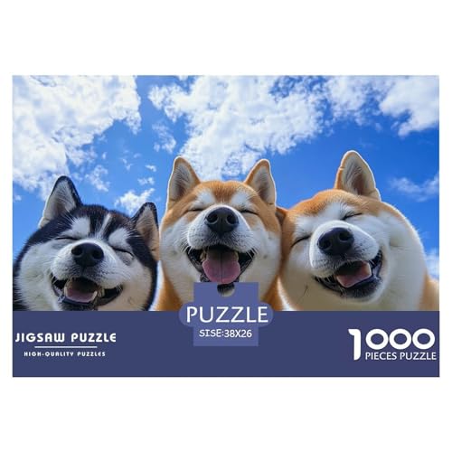 Akita Hund Puzzle 1000-teilige Schwer Puzzle Spielzeug Lernspiel Impossible Herausforderung Spielzeug Für Erwachsene Und Kinder Ab 12 Jahren 38x26cm/1000pcs von CRKATXU
