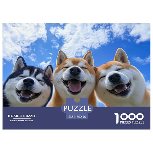 Akita Hund Puzzles 1000 Teile Schwer Puzzle Spielzeug Lernspiel Impossible Herausforderung Spielzeug Für Erwachsene Und Kinder Ab 14 Jahren 70x50cm/1000pcs von CRKATXU