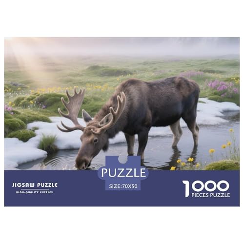Alce Puzzle 1000-teilige Schwer Puzzle Spielzeug Lernspiel Impossible Herausforderung Spielzeug Für Erwachsene Kinder 70x50cm/1000pcs von CRKATXU