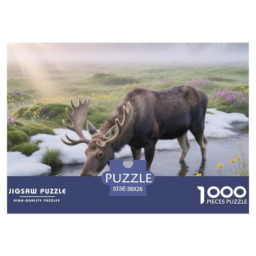 Alce Puzzles 1000 Teile Schwer Puzzle Spielzeug Lernspiel Impossible Herausforderung Spielzeug Für Erwachsene Kinder 38x26cm/1000pcs von CRKATXU