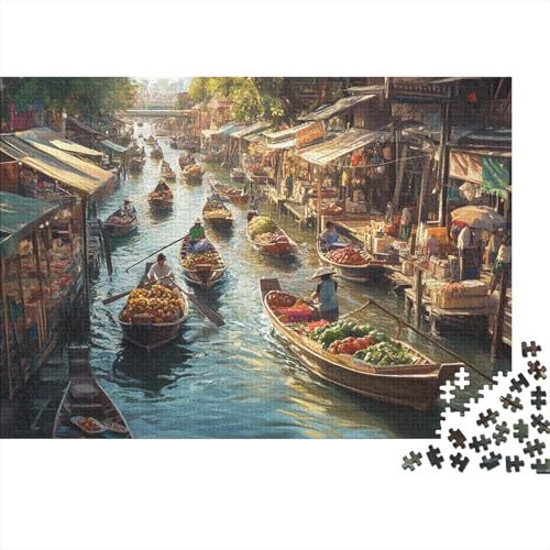 Bangkok Mekong Fluss Puzzles 1000 Teile Schwer Puzzle Spielzeug Pädagogisches Spiel Impossible Herausforderung Spielzeug Für Erwachsene Und Kinder Ab 14 Jahren 1000pcs (75x50cm) von CRKATXU