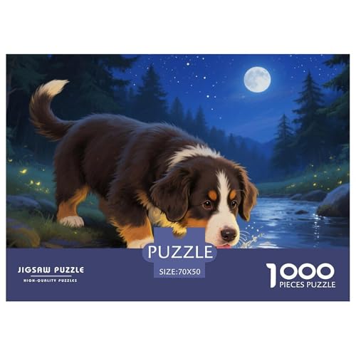 Berner Berghund Puzzle 1000-teilige Schwer Puzzle Spielzeug Lernspiel Impossible Herausforderungsspielzeug Für Erwachsene Kinder 70x50cm/1000pcs von CRKATXU