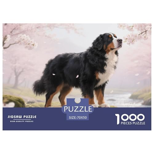 Berner Berghund Puzzles 1000 Teile Schwer Puzzle Spielzeug Lernspiel Impossible Herausforderungsspielzeug Für Erwachsene Und Kinder Ab 12 Jahren 70x50cm/1000pcs von CRKATXU
