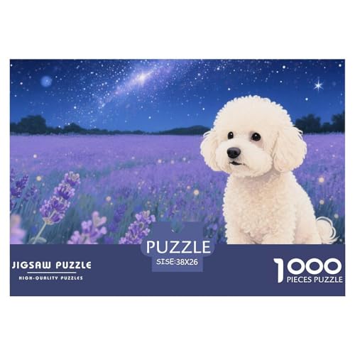 Bichon Frise Puzzles 1000 Teile Schwer Puzzle Spielzeug Lernspiel Impossible Herausforderung Spielzeug Für Erwachsene Und Kinder Ab 12 Jahren 38x26cm/1000pcs von CRKATXU