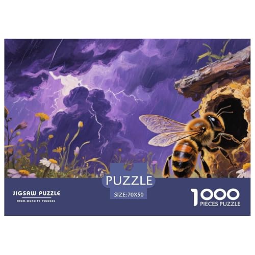 Bienen Puzzle 1000-teilige Schwer Puzzle Spielzeug Pädagogisches Spiel Impossible Herausforderung Spielzeug Für Erwachsene Und Kinder Ab 14 Jahren 70x50cm/1000pcs von CRKATXU