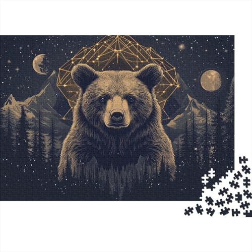 Braun Bär Puzzle 1000 Teile Schwer Puzzle Spielzeug Pädagogisches Spiel Impossible Herausforderungsspielzeug Für Erwachsene Kinder 1000pcs (75x50cm) von CRKATXU