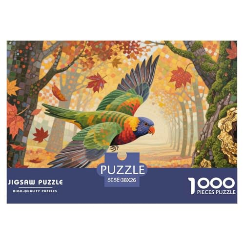 Budgerigar Puzzle 1000 Teile Schwer Puzzle Spielzeug Pädagogisches Spiel Impossible Herausforderung Spielzeug Für Erwachsene Kinder 38x26cm/1000pcs von CRKATXU
