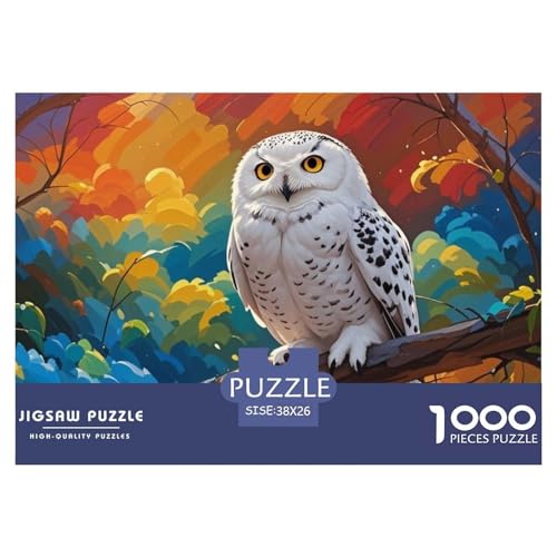Búho De Nieve Puzzle 1000 Teile Schwer Puzzle Spielzeug Pädagogisches Spiel Impossible Herausforderung Spielzeug Für Erwachsene Kinder 38x26cm/1000pcs von CRKATXU