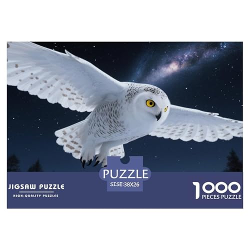 Búho De Nieve Puzzle 1000 Teile Schwer Puzzle Spielzeug Pädagogisches Spiel Impossible Herausforderung Spielzeug Für Erwachsene Kinder 38x26cm/1000pcs von CRKATXU