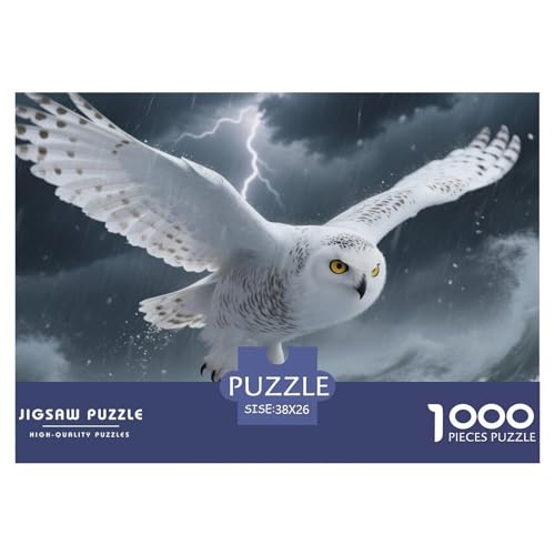 Búho De Nieve Puzzle 1000-teilige Schwer Puzzle Spielzeug Lernspiel Impossible Herausforderung Spielzeug Für Erwachsene Kinder 38x26cm/1000pcs von CRKATXU