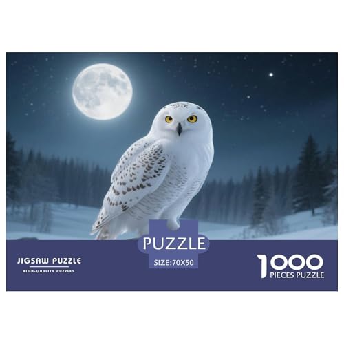 Búho De Nieve Puzzles 1000-teilige Schwer Puzzle Spielzeug Lernspiel Impossible Herausforderungsspielzeug Für Erwachsene Und Kinder in Bewährter 70x50cm/1000pcs von CRKATXU